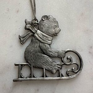 Vintage Royal Dutch Pewter Ornament Necklace In Original Box